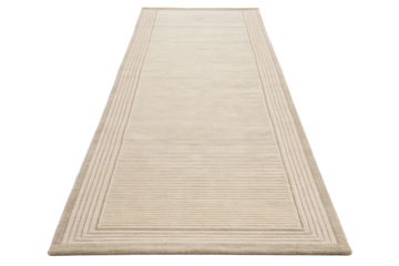 Beige textured rug for hallway isolated with transparent background