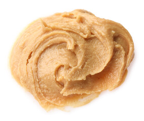 Sample of tasty nut butter isolated on white