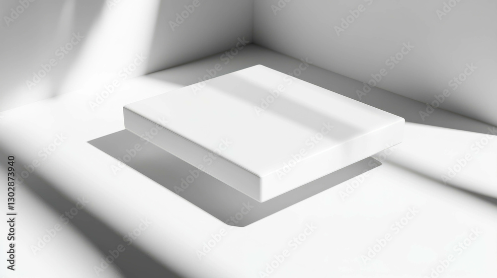 Poster minimalist abstract background with floating white plane design for modern aesthetics