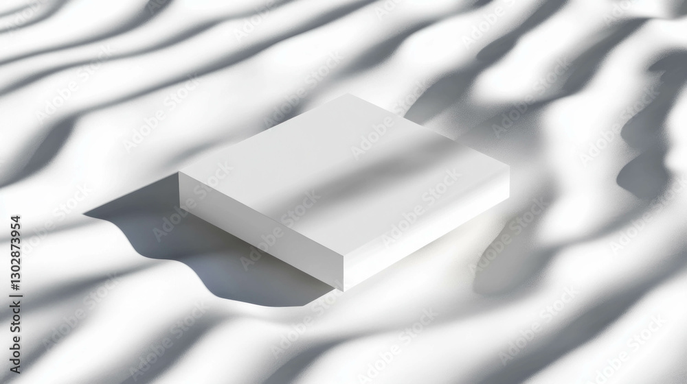 Poster minimalist abstract background with floating white geometric plane for modern design