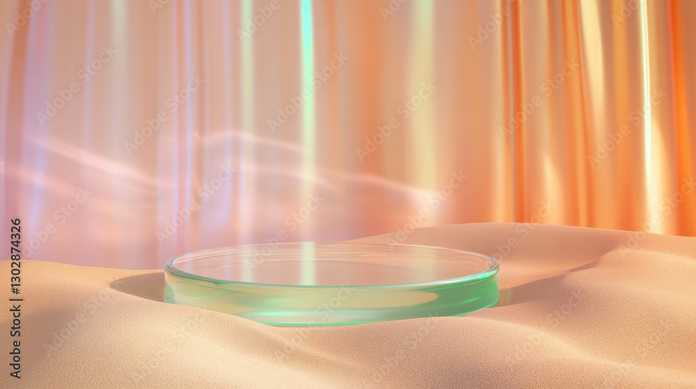 Poster elegant abstract background with glass podium for product display and design