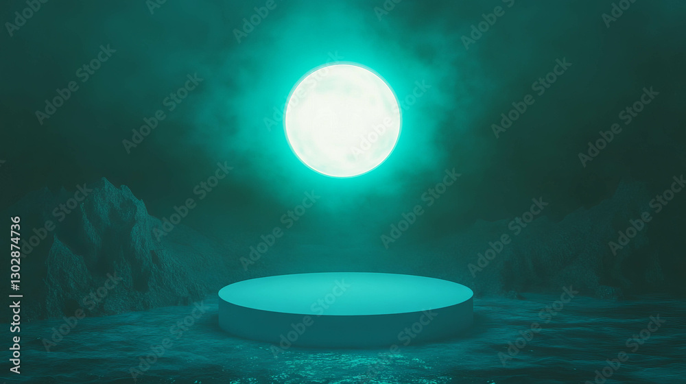 Aufkleber Mystical glowing orb hovering in abstract enchanted scene