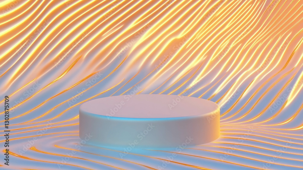 Leinwandbilder abstract background with podium against wavy pattern for product display