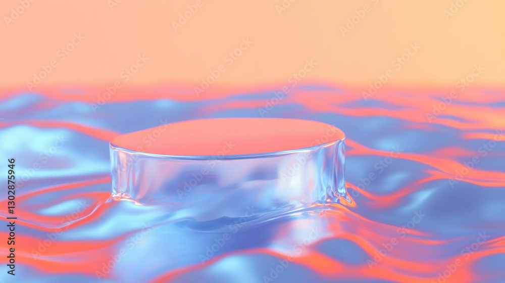 Aufkleber Vibrant abstract background with podium for modern design and display concepts