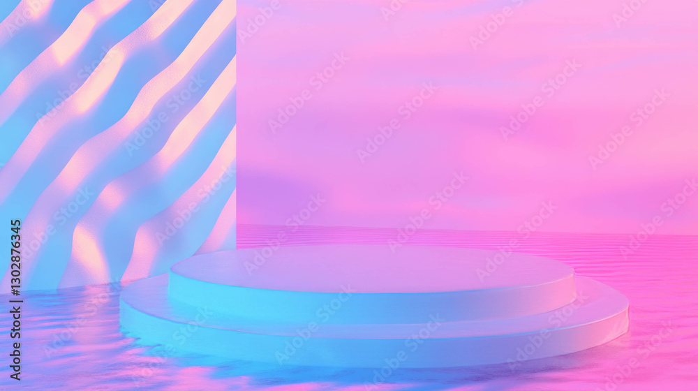 Poster Modern abstract background with podium in pastel colors for design and display