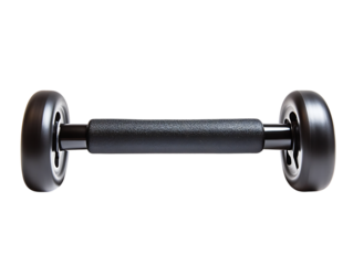 Black fitness roller for muscle recovery and rehabilitation.