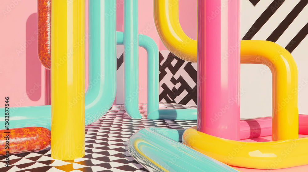 Poster vibrant abstract background with colorful podium for modern design
