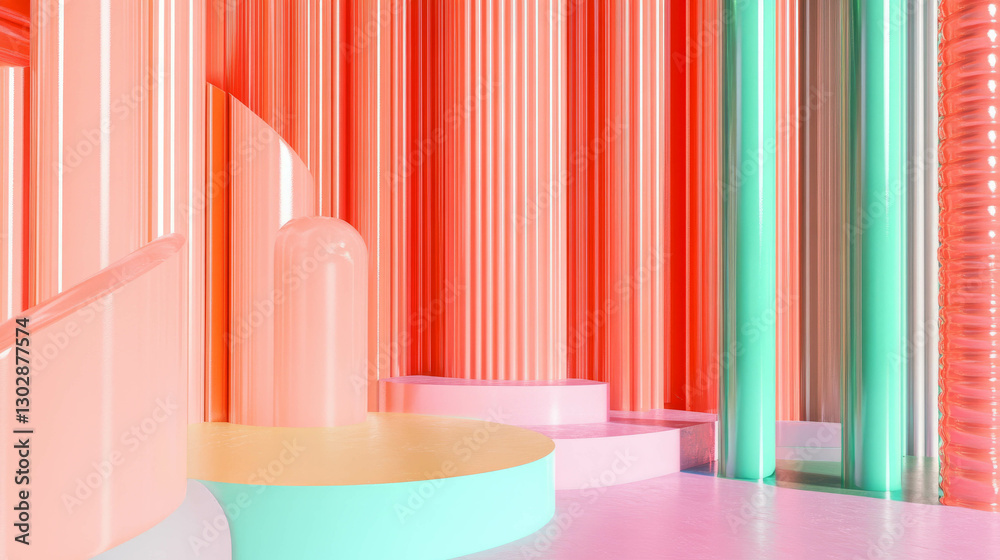 Aufkleber vibrant abstract background with colorful podium for creative design