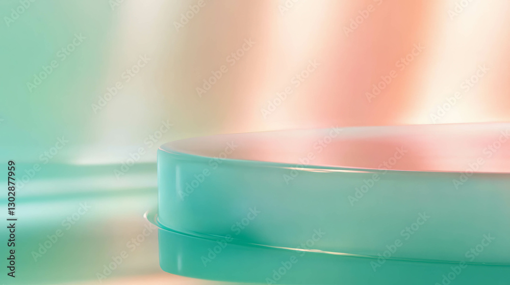 Poster Abstract frost inspired background with a modern podium for display or design