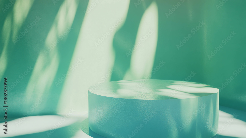 Poster Frosted abstract background with cylindrical podium for elegant display design
