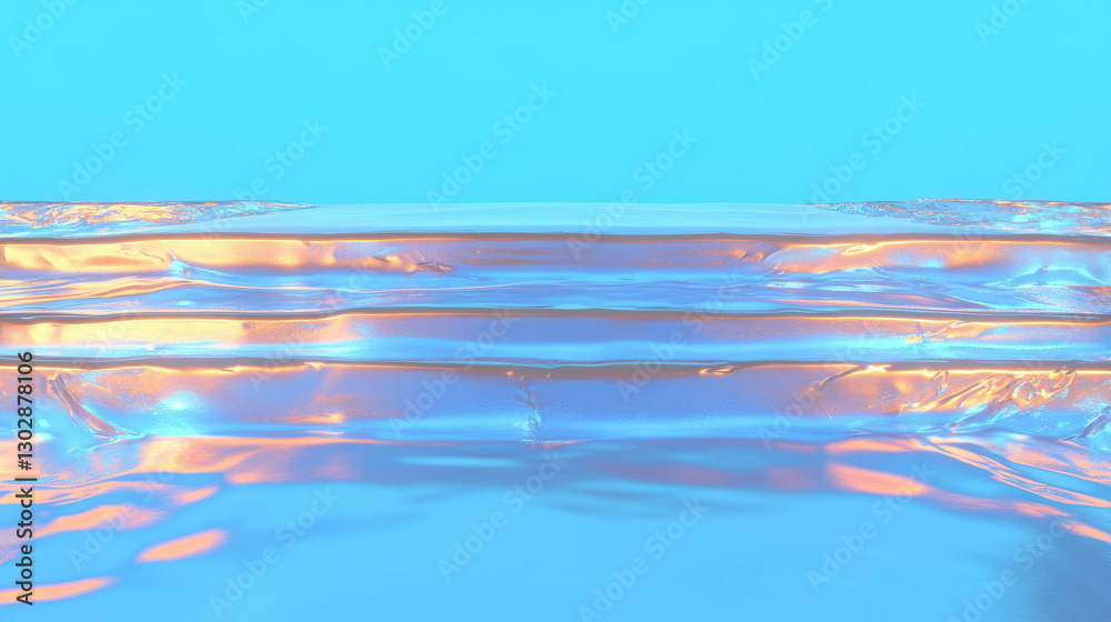 Aufkleber futuristic ice podium against abstract background for modern design concepts