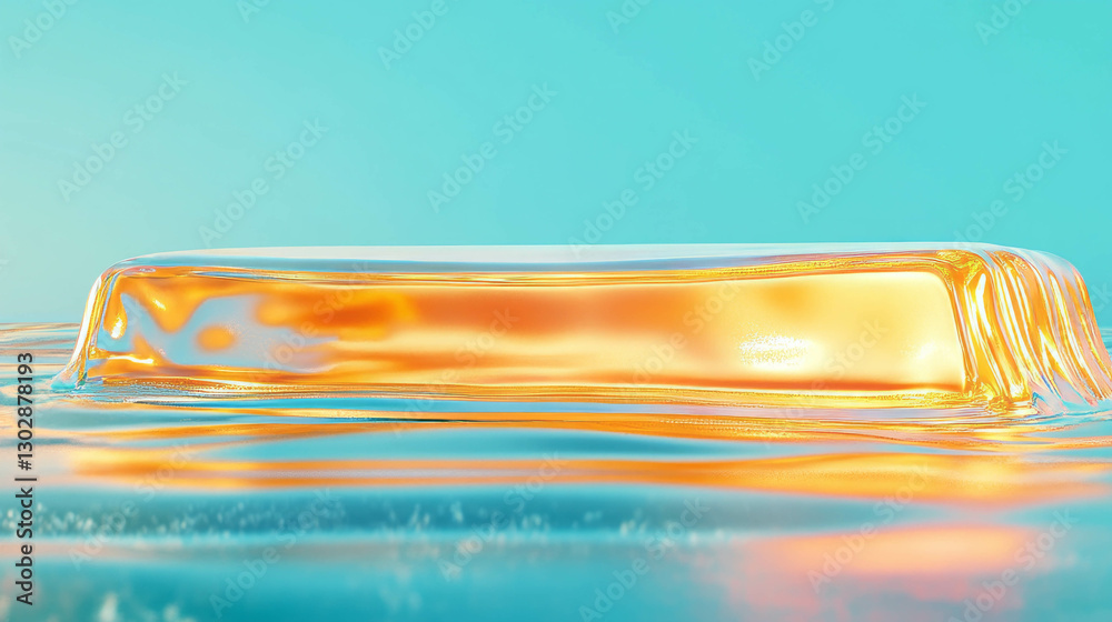 Poster abstract ice podium with vibrant background for modern design
