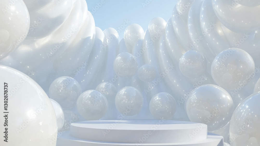 Poster Elegant abstract background with circular podium and smooth curves