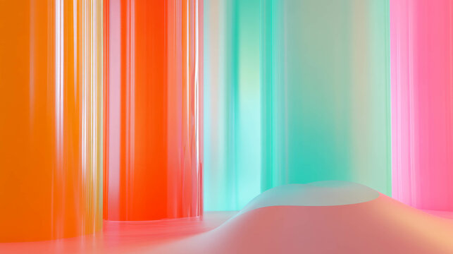 Vibrant abstract background with multi colored podium for modern design