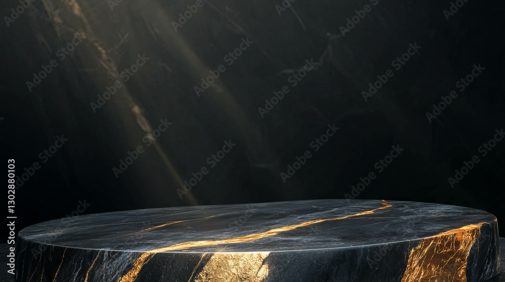 Poster elegant abstract background with marble podium for product presentation and design