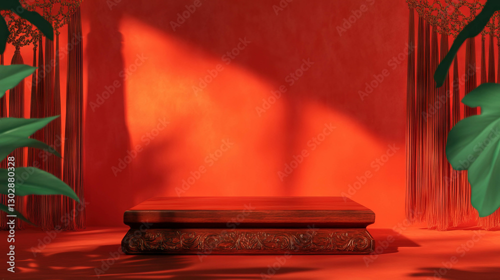 Poster elegant abstract background with decorative podium for display and presentation