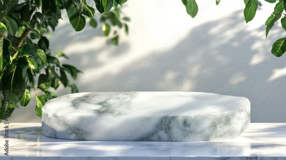 Poster Elegant abstract background with smooth podium display in natural setting for design