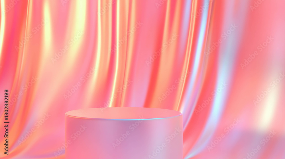 Poster elegant abstract background with pink podium for product display and design