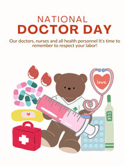 International Doctors Day. Thank you medical staff and nurses for fighting infection and disease.