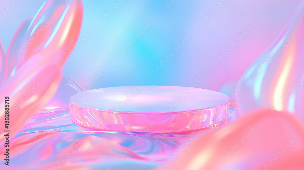 Aufkleber futuristic abstract background with holographic podium for product display