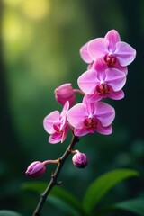 Delicate orchid branches, vibrant blooms unfurling , design, epidendrum, botanical