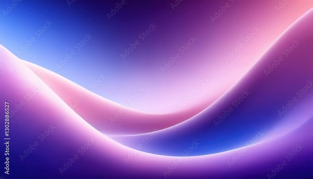Aufkleber smooth abstract wave with gradient light effect in pink and blue tones, futuristic background for digital design and branding

