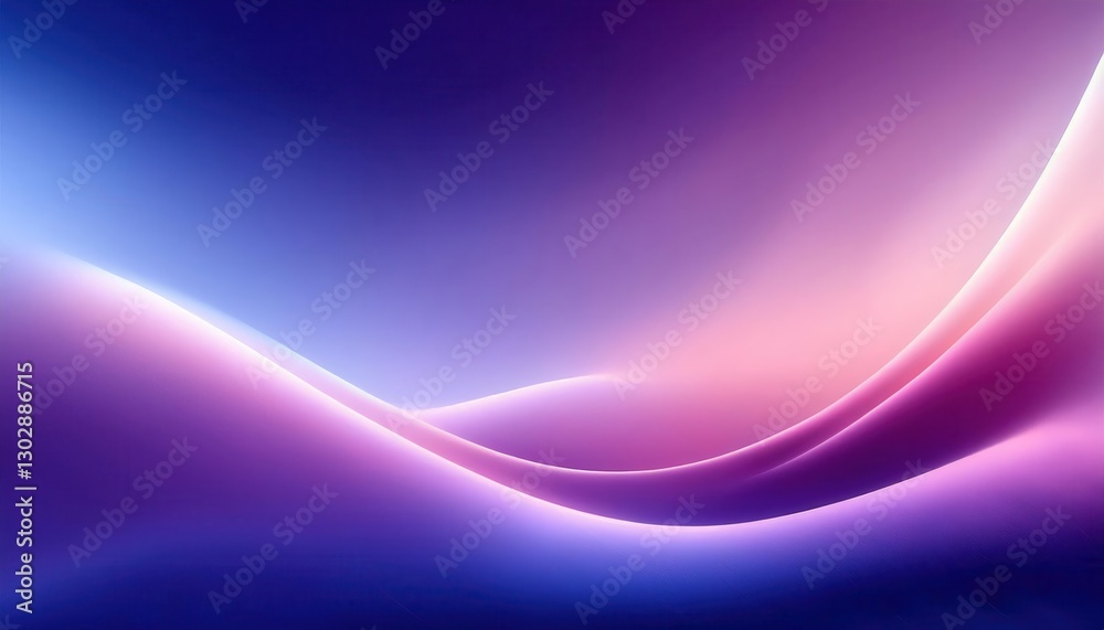 Poster smooth abstract wave with gradient light effect in pink and blue tones, futuristic background for di