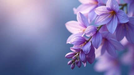 Obraz premium Soft Lilac Blossoms Illuminated by Gentle Light A Delicate Floral Arrangement in Pastel Hues