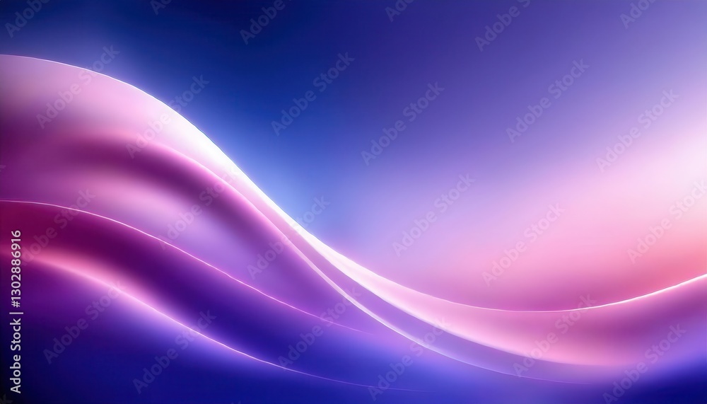 Poster smooth abstract wave with gradient light effect in pink and blue tones, futuristic background for digital design and branding

