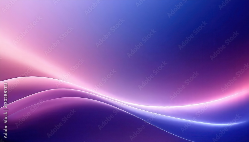Poster smooth abstract wave with gradient light effect in pink and blue tones, futuristic background for digital design and branding


