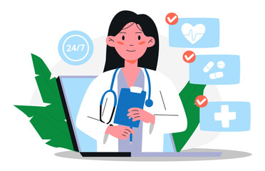 Online Medical Consultation with Female Doctor.