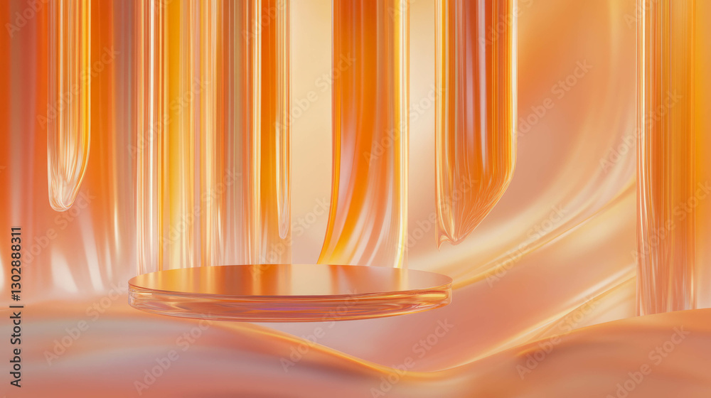 Poster Elegant abstract background with floating podium design for display or presentation