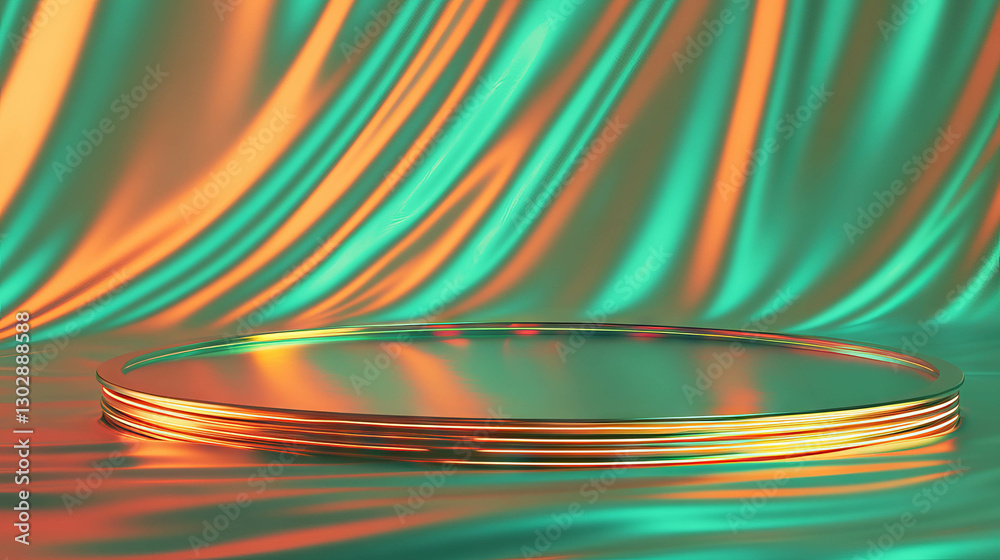 Poster Vibrant abstract background with rotating platform for design and display