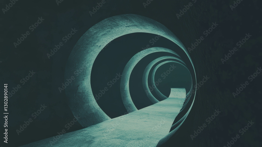 Poster futuristic abstract background with curved arches in minimalistic design