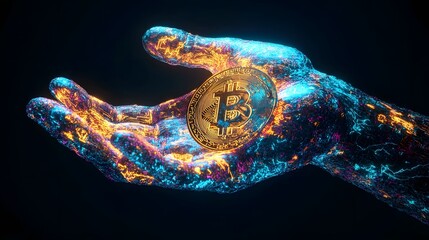 Captivating NFT Presented in Pulsing Neon Aura Showcasing the Allure of Cryptocurrency Investments