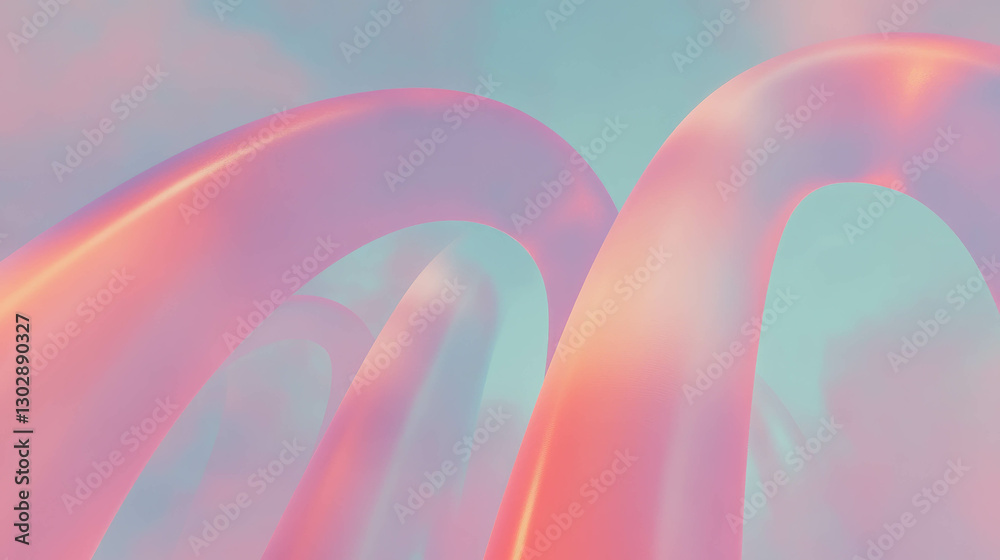 Poster surreal abstract background with blurred arches and dreamy colors for creative design