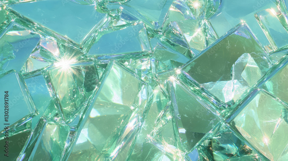 Poster shimmering fragmented glass shard abstract background design for creative projects