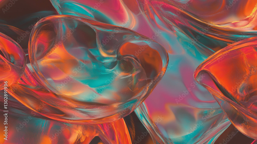 Aufkleber Vibrant abstract background with overlapping geometric shapes