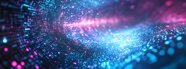 Fototapeta premium Digital Data Transfer in a Virtual Funnel