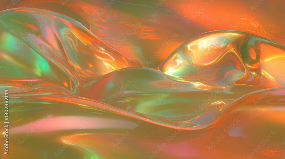 Poster vibrant abstract background with liquid iridescent colors for modern design