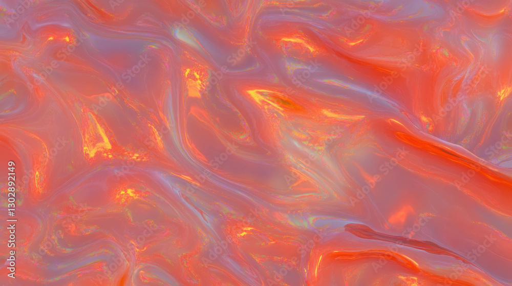 Poster Iridescent liquid abstract background with vibrant swirl patterns for design and decoration