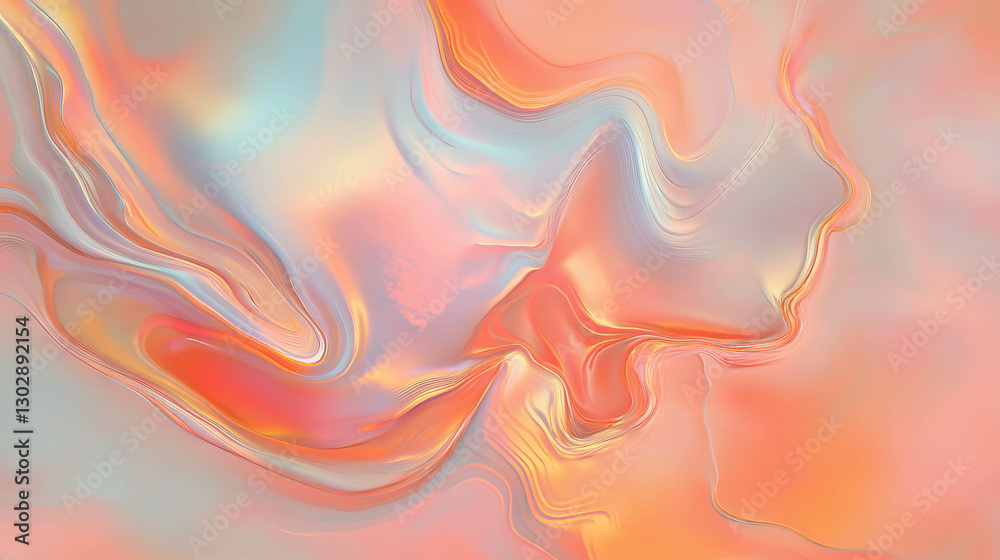 Aufkleber vibrant liquid iridescent background with abstract flowing patterns for creative design