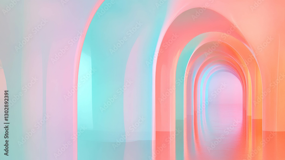 Poster Abstract background with multiple colorful arches for modern design projects