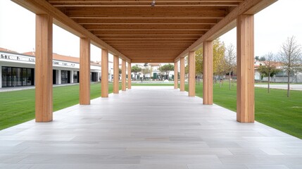 Modern Wooden Pergola, Pathway, Architecture