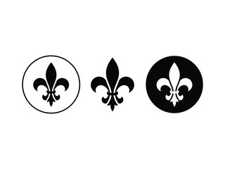 set of editable vector creative fleur de lis - ornament symbol design illustration isolated on transparent background © nurazizahku94