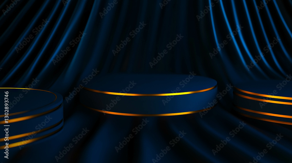 Poster Elegant abstract background with three dimensional platforms for presentation or display