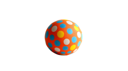 Colorful polka dot sphere on black background