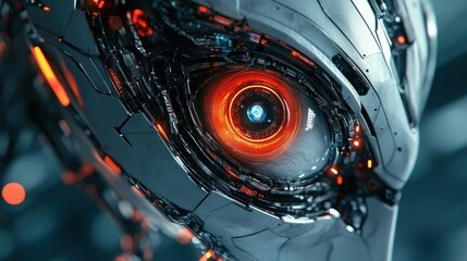 Fototapeta premium Cybernetic Eye: A Close-Up of Futuristic Robotic Vision