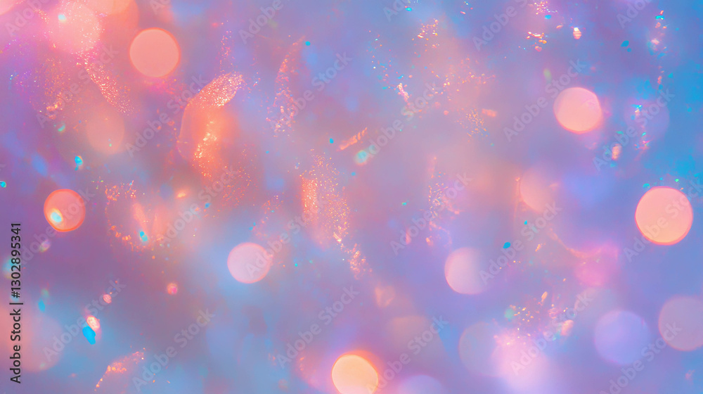 Poster Dreamy abstract background with colorful bokeh lights for creative design