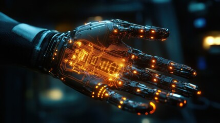 Cybernetic Hand: A futuristic vision of technological advancement